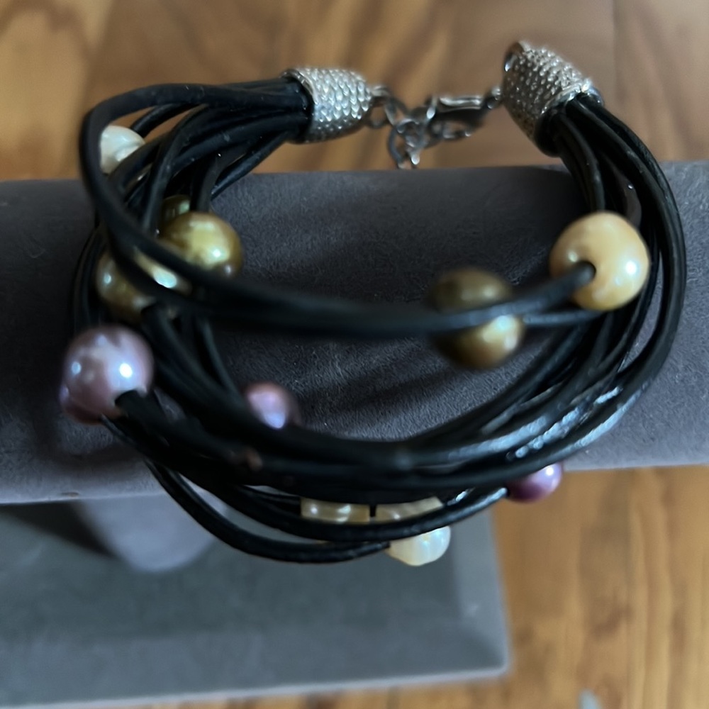 Black wrap bracelet worn once